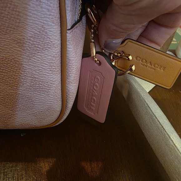 Coach Light Pink and Tan Crossbody Bag - Picture 2 of 9